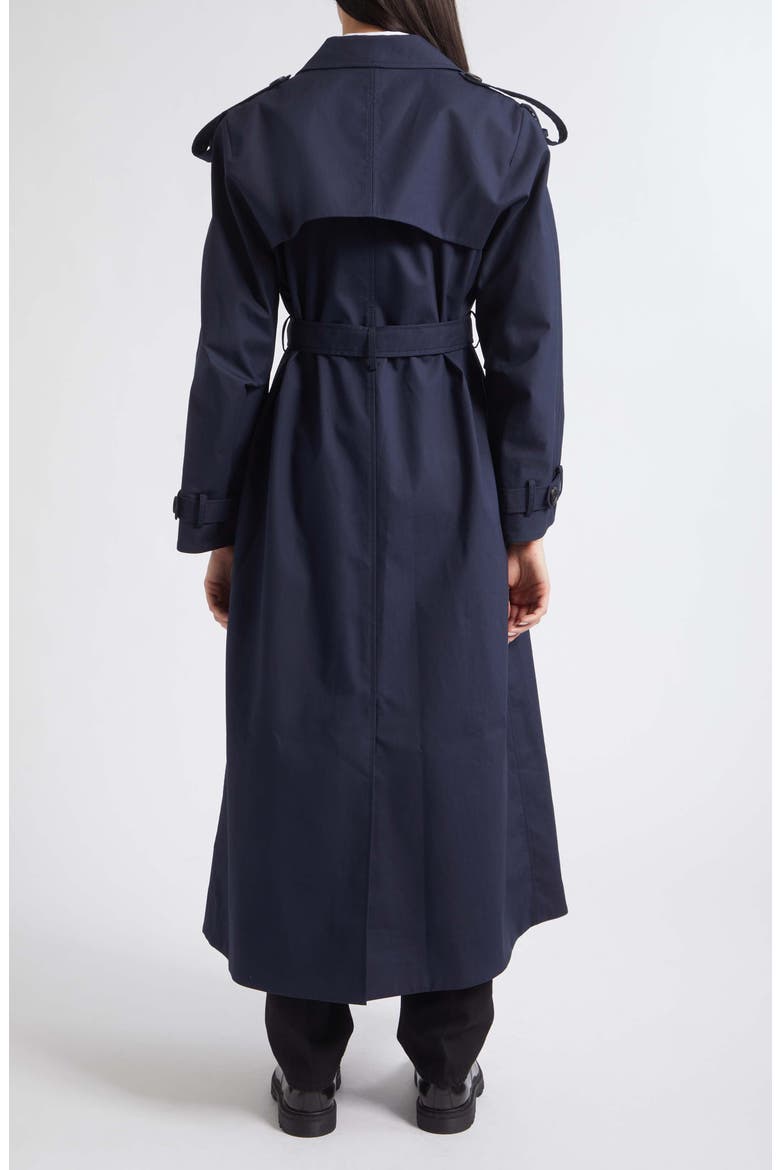 Annie Bonded Cotton Trench Coat, Alternate, color, NAVY