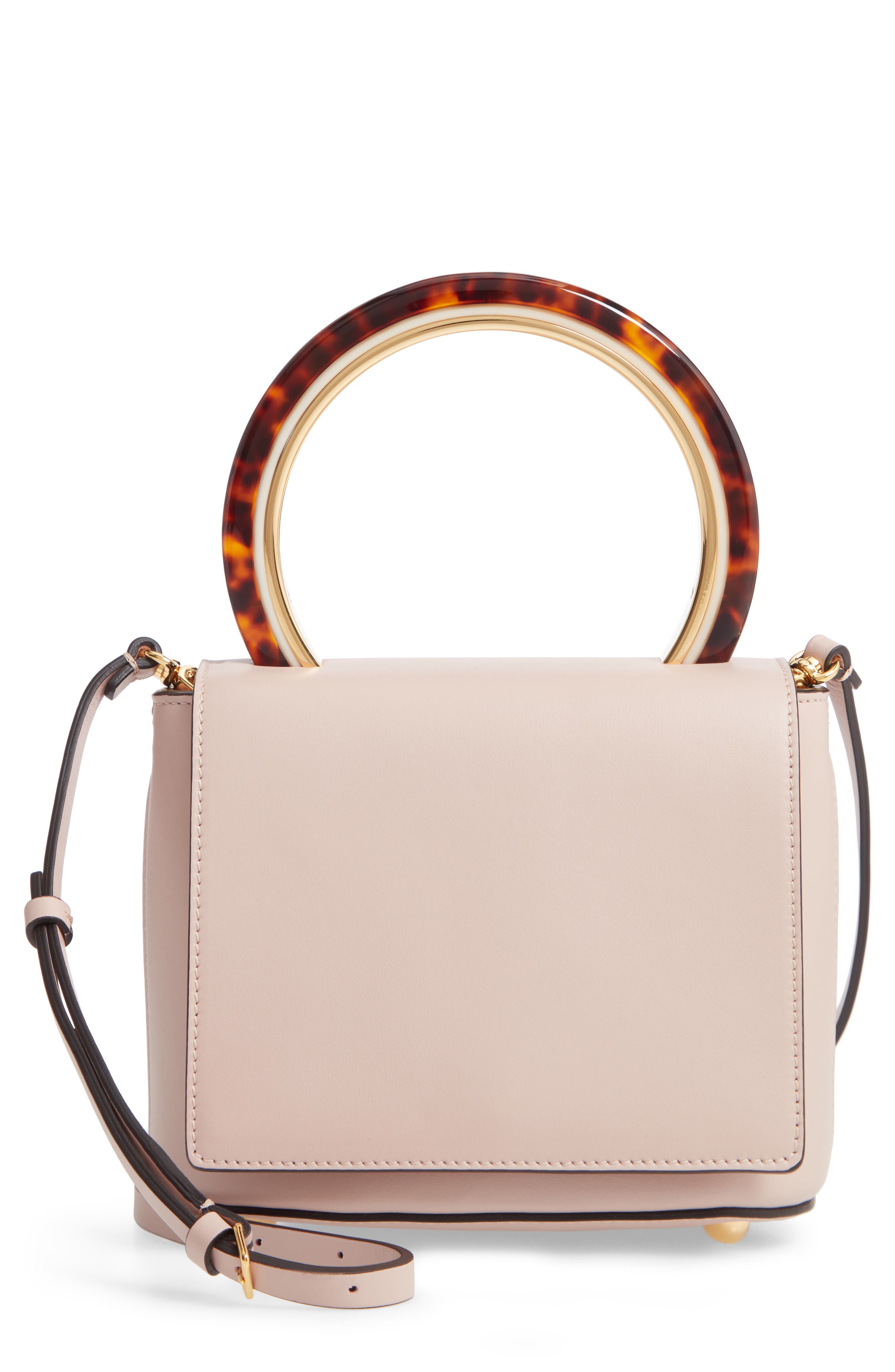 Marni Ring Handle Leather Bag, Main, color, 