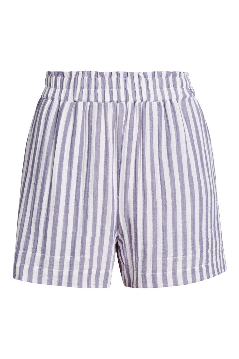 Leighton Stripe Organic Cotton Gauze Shorts, Alternate, color, ADMIRAL STRIPE
