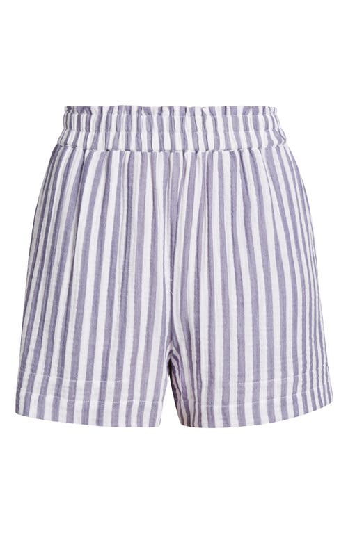 Rails Leighton Stripe Organic Cotton Gauze Shorts In Admiral Stripe