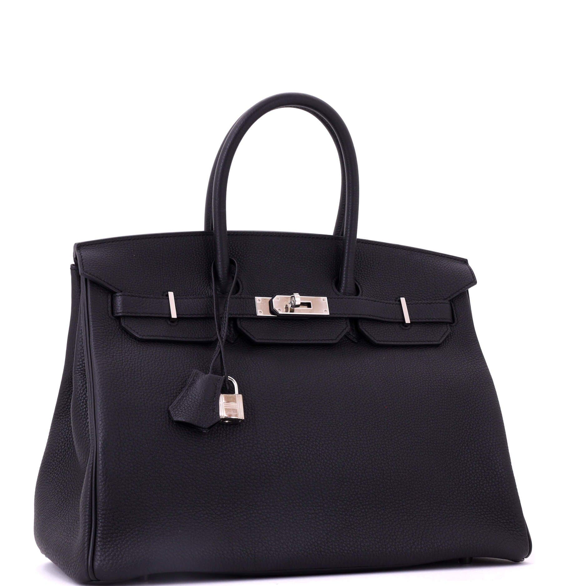 Pre-Owned Hermes Birkin Handbag Black Togo with Palladium Hardware 35, Alternate, color, Noir