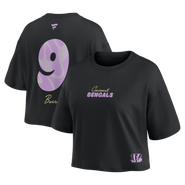 FANATICS Women's Fanatics Joe Burrow Black Cincinnati Bengals Fashion Cropped T-Shirt