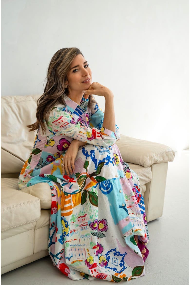 Linen Maxi Shirt Dress - "Amalfi", Alternate, color, Floral