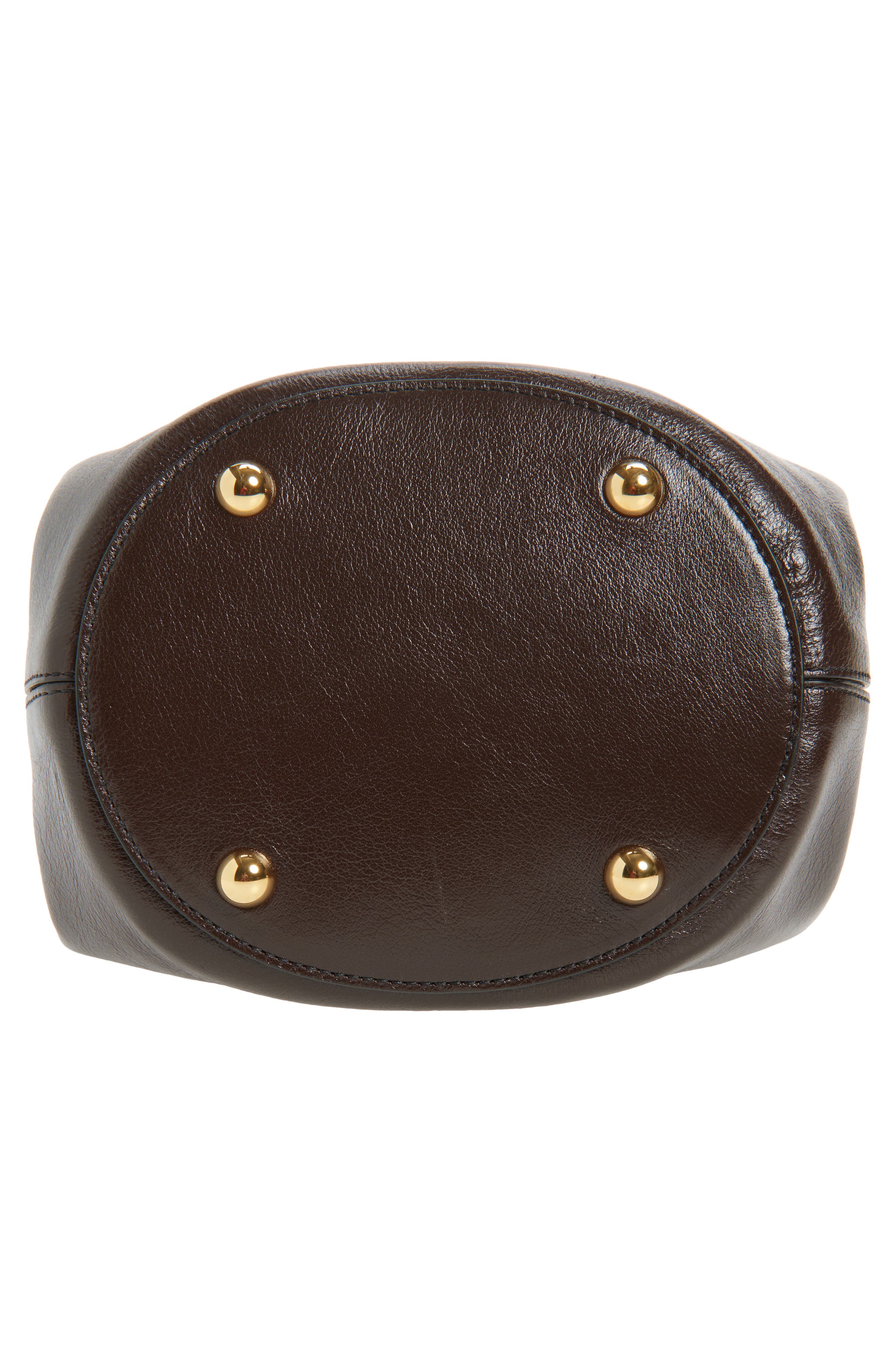 Marni Pannier Top Handle Leather Bucket Bag, Alternate, color, 00M95 Metal Brown