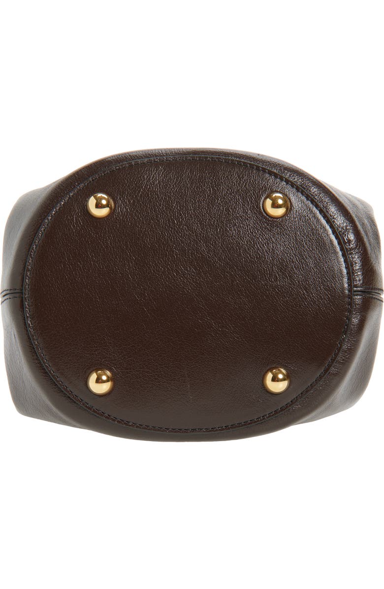 Marni Pannier Top Handle Leather Bucket Bag, Alternate, color, 00M95 Metal Brown