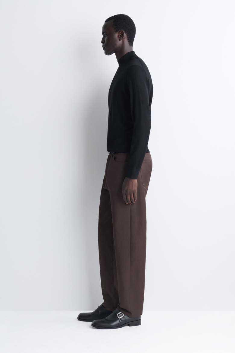 Slim Merino Wool Mock-Neck Sweater, Alternate, color, BLACK