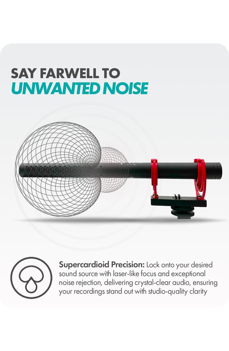 MOVO X3-II 11-inch XLR Supercardioid Shotgun Condenser Microphone for Camera, Alternate, color, Black