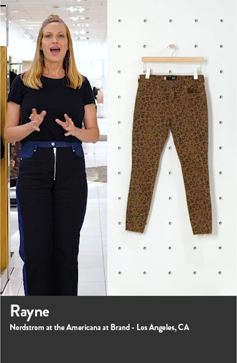 Donna Leopard Print High Waist Ankle Skinny Jeans, sales video thumbnail