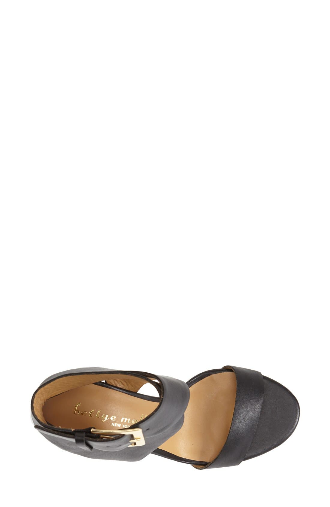 'Wilton' Leather Ankle Strap Sandal, Alternate, color, BLACK