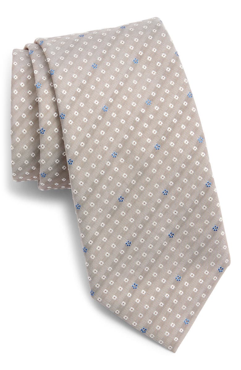 BOSS Floral Silk Blend Jacquard Tie, Main, color, 