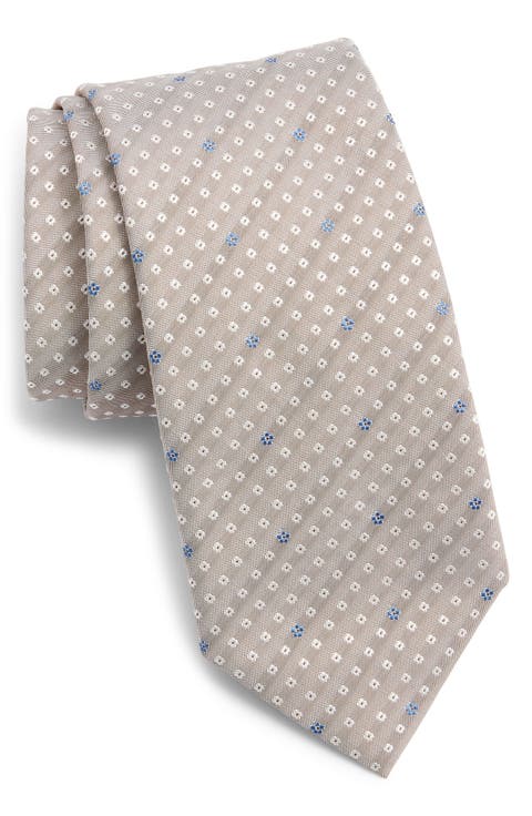 Floral Silk Blend Jacquard Tie