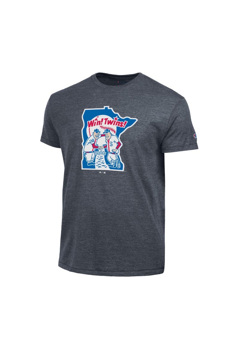Men's Champion  Navy Minnesota Twins Cooperstown Logo Tri-Blend T-Shirt, Alternate, color, Navy