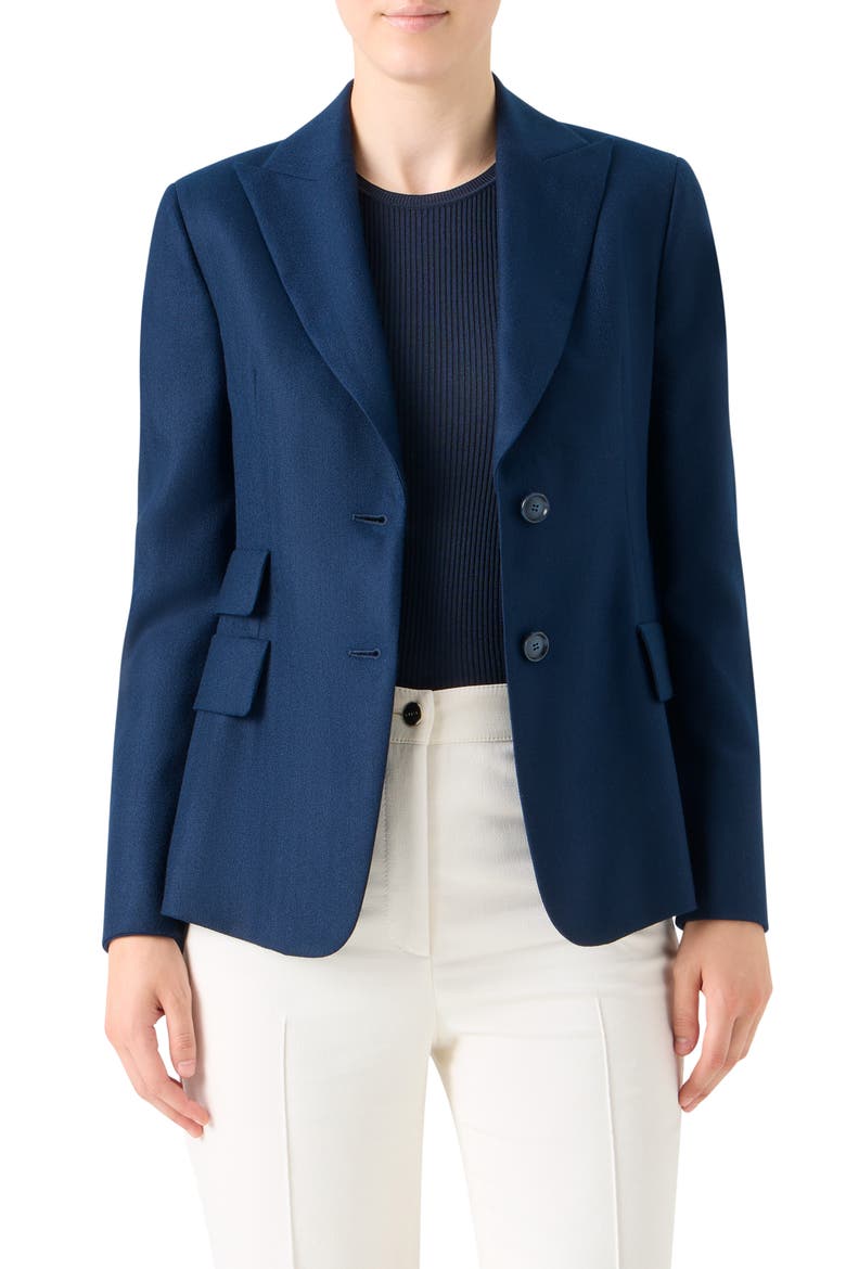 Hans Herringbone Cashmere Blazer, Main, color, NAVY