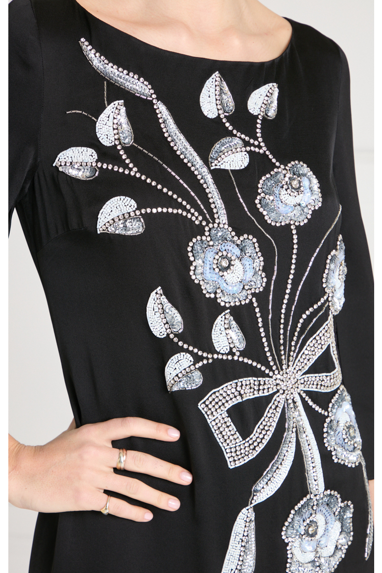 Lana Sleeved Gown, Alternate, color, Black