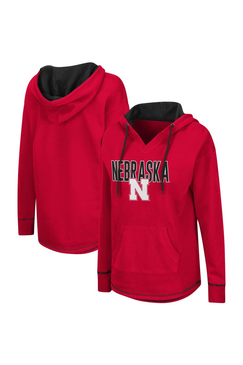 Women's Colosseum Scarlet Nebraska Huskers Tunic Pullover Hoodie, Main, color, Scarlet