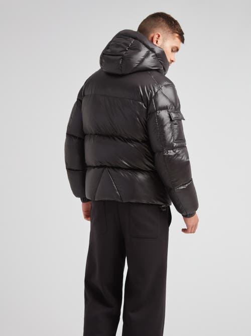 Jack1t Ez Water Hooded Puffer Racer Jacket In Black