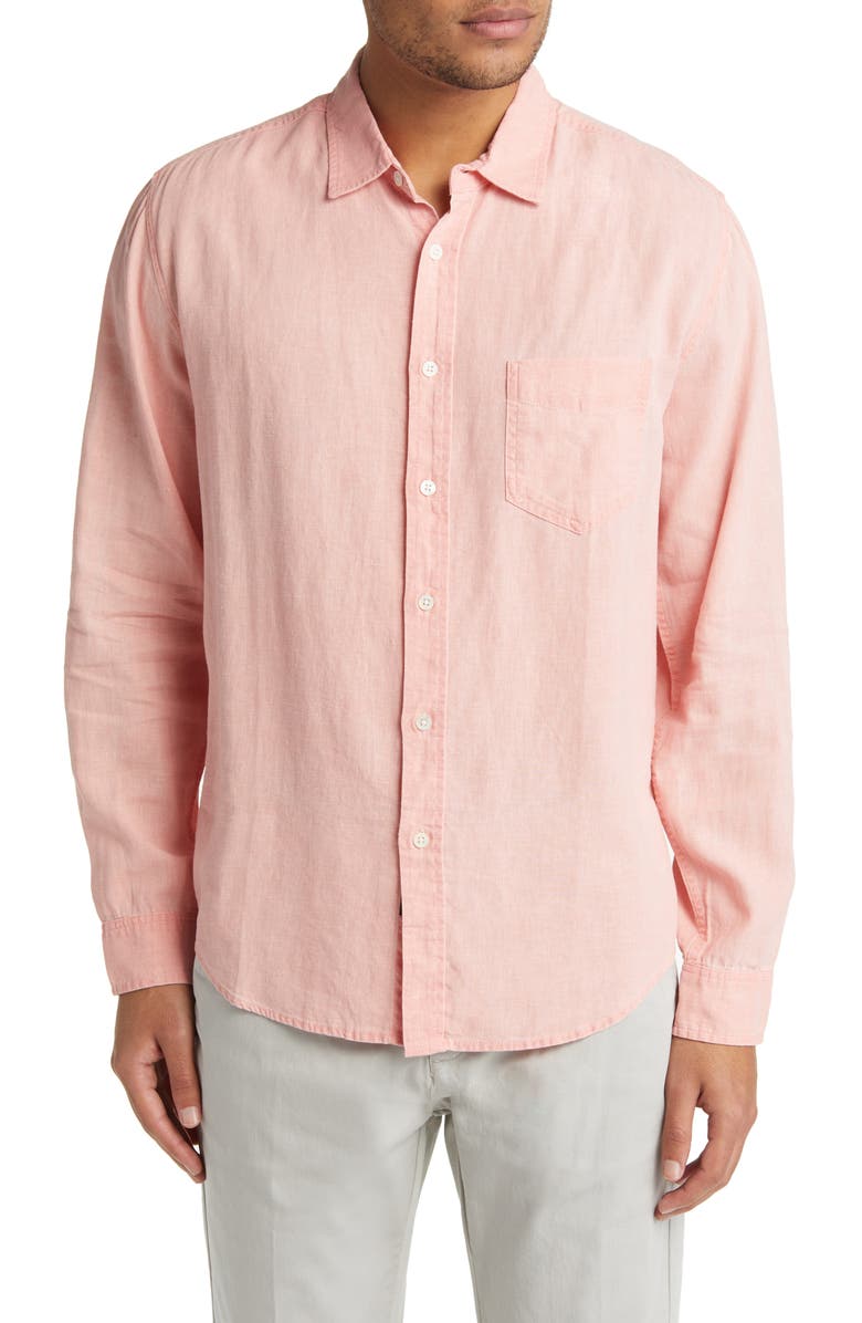 Rails Mykonos Solid Linen Blend Button-Up Shirt, Main, color, 