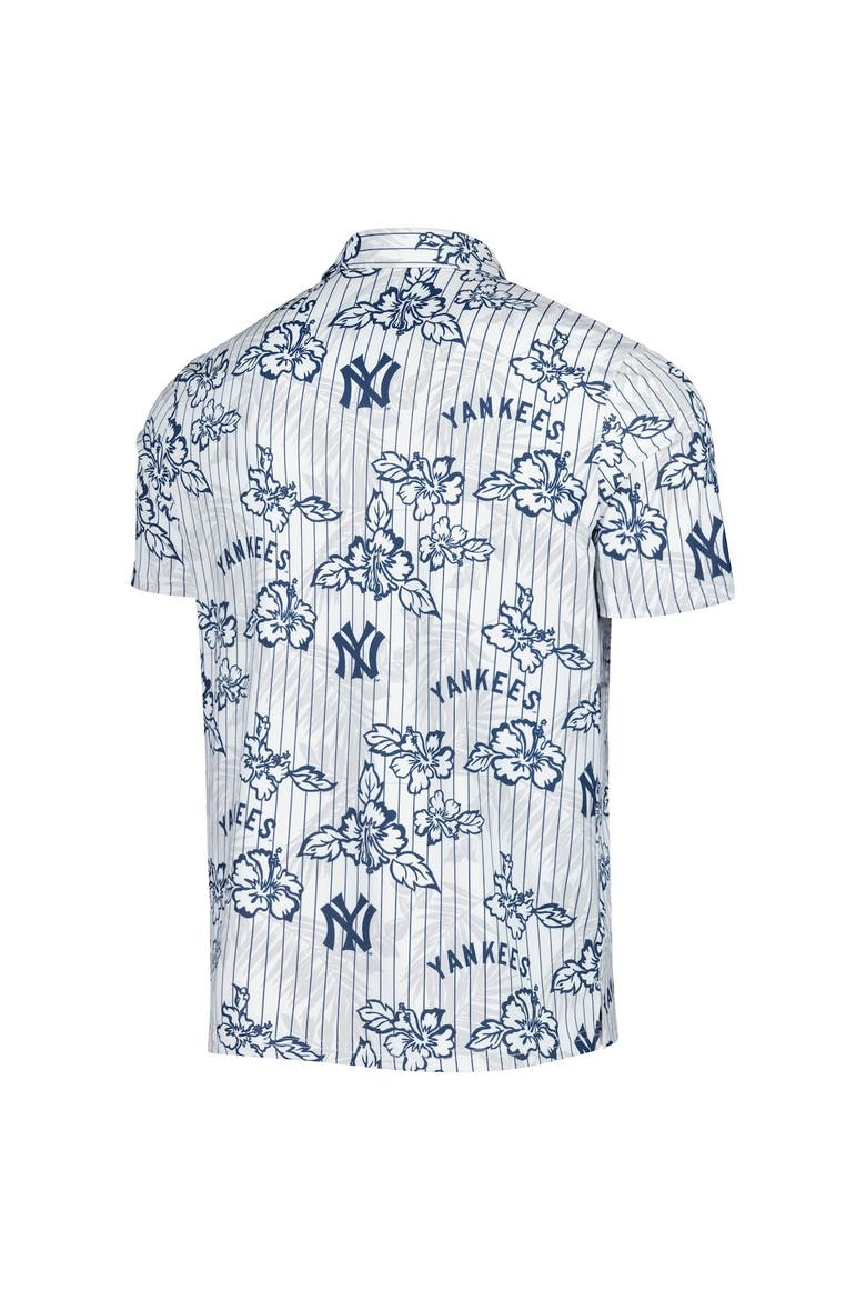 Men's Reyn Spooner White New York Yankees Cooperstown Collection Puamana Print Polo, Alternate, color, White