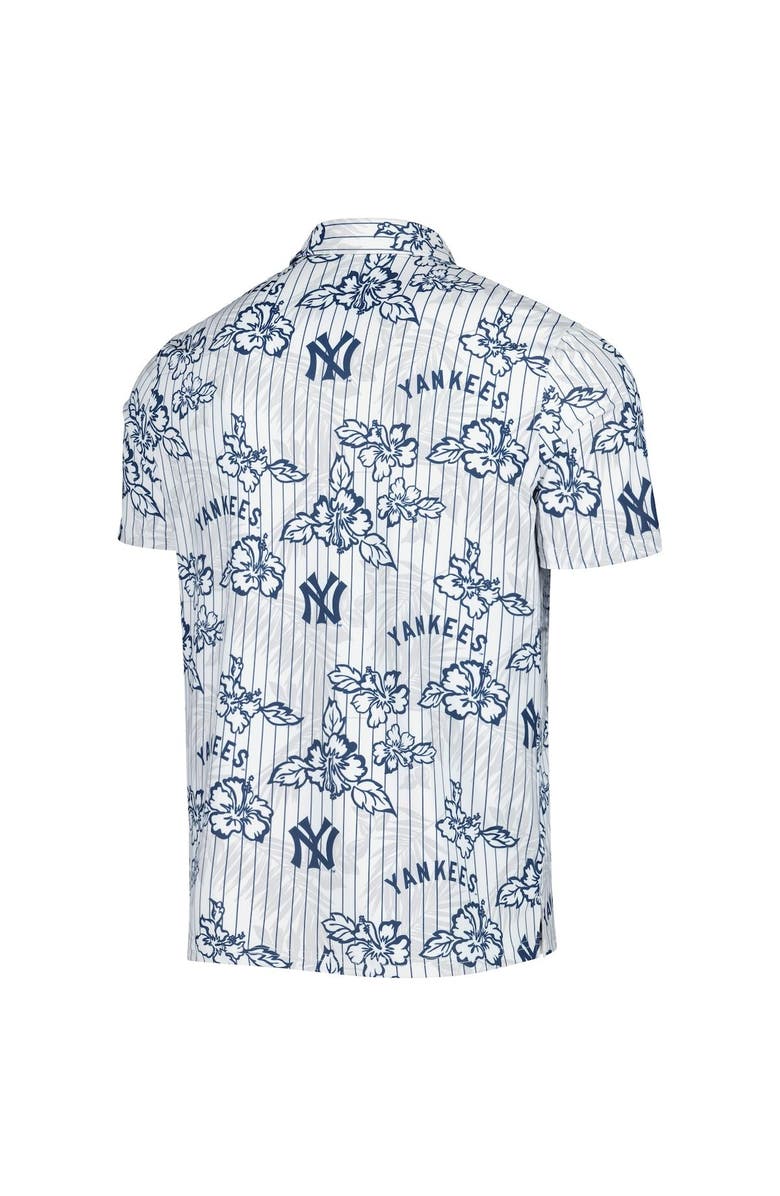 Reyn Spooner Men's Reyn Spooner White New York Yankees Cooperstown Collection Puamana Print Polo, Alternate, color, White
