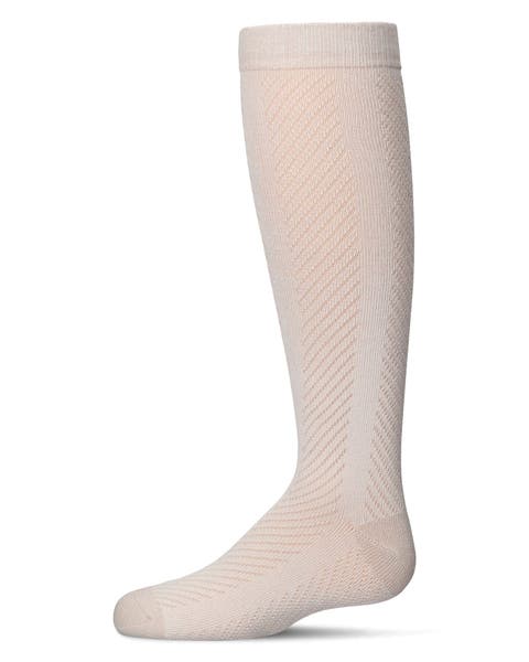 Girls' Pointelle Cotton Blend Knee High Sock