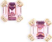 Kate Spade New York asscher cut crystal stud earrings