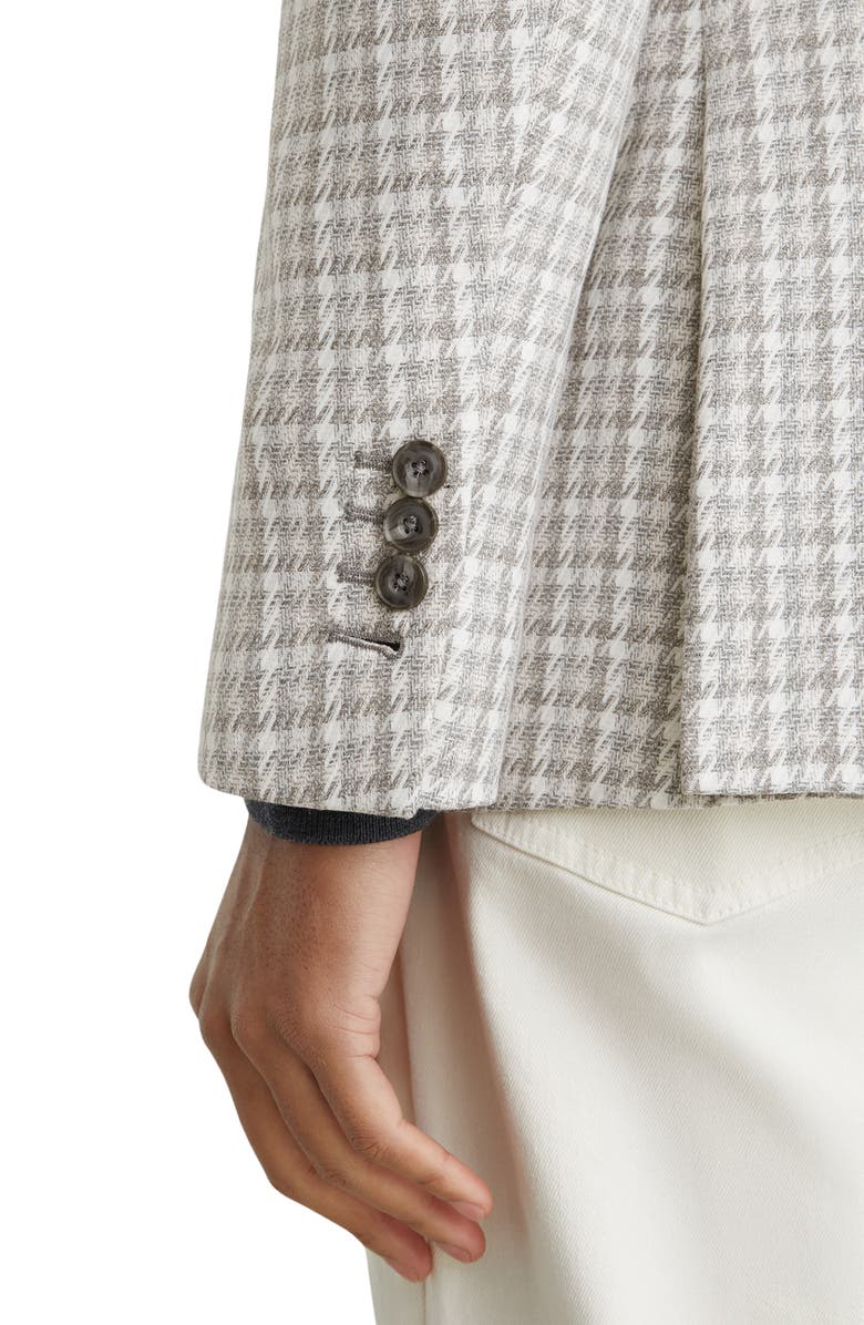 Reiss Canty Soft Grey Houndstooth Knit Sport Coat, Alternate, color, Soft Grey