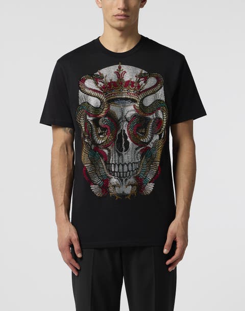 Round Neck T-Shirt Snake King Stones Men