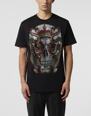 PHILIPP PLEIN Round Neck T-Shirt Snake King Stones Men