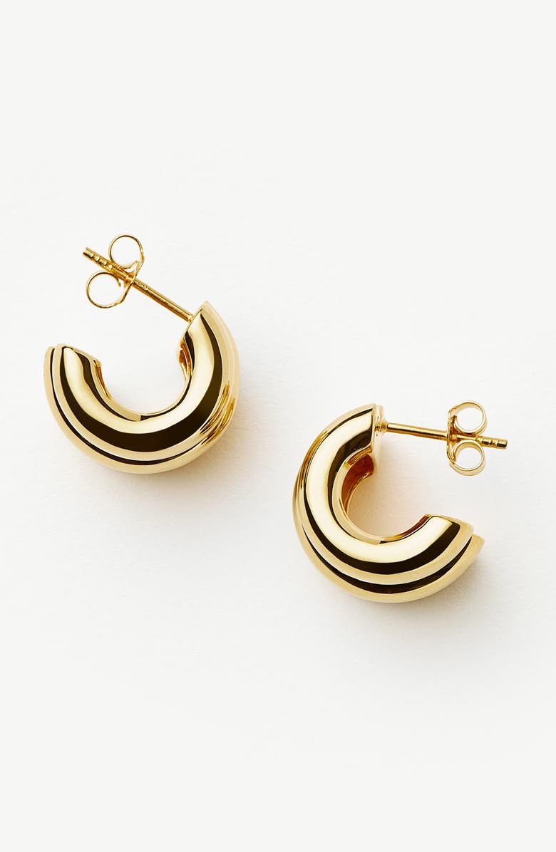 Missoma Chubby Triple Ridge Small Hoop Earrings, Alternate, color, Gold