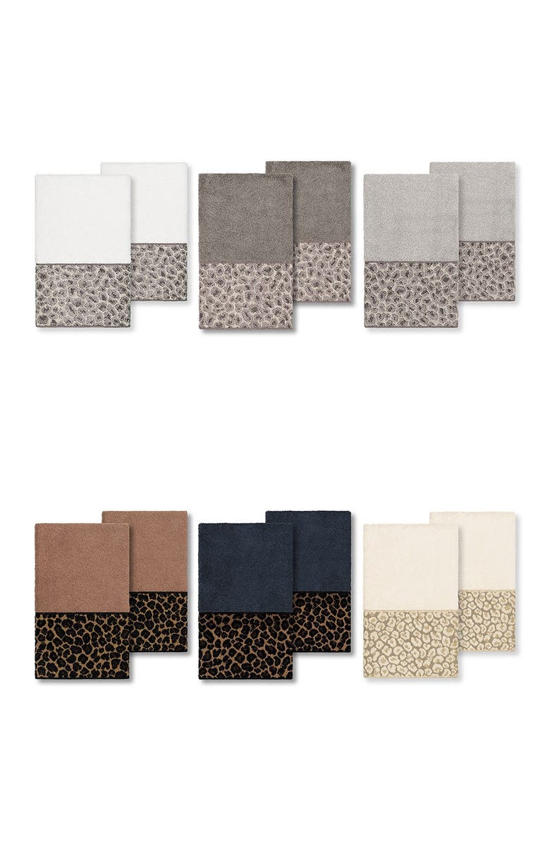 Linum Home Textiles Spots Embellished Hand Towel - Set of 2 - Midnight Blue, Alternate, color, Midnight Blue