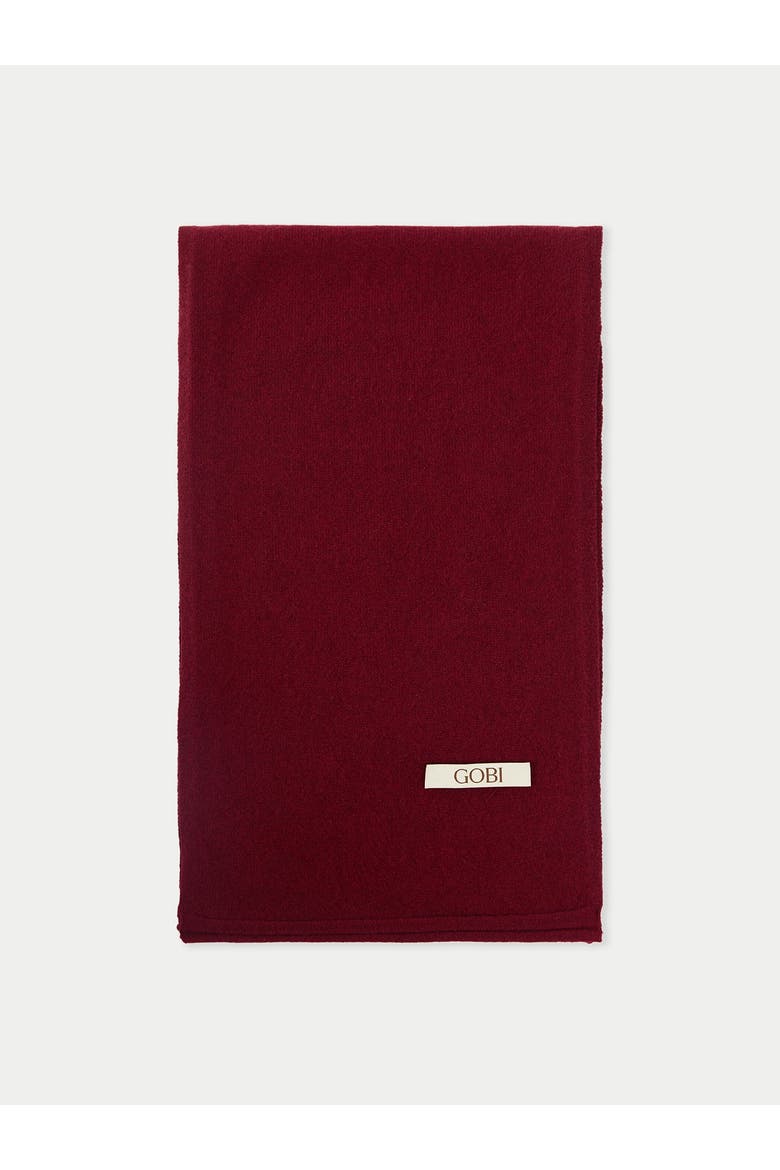 Cashmere Jersey Knit scarf, Main, color, bordeaux