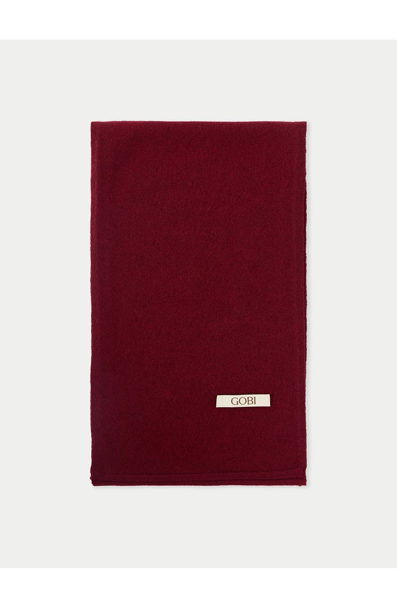 GOBI Mongolian Cashmere Cashmere Jersey Knit scarf, Alternate, color, Bordeaux