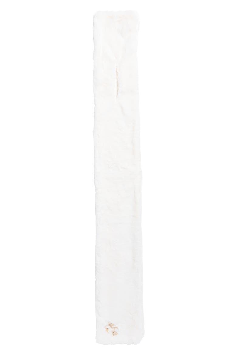 Faux Fur Pull Thru Scarf, Alternate, color, IVORY