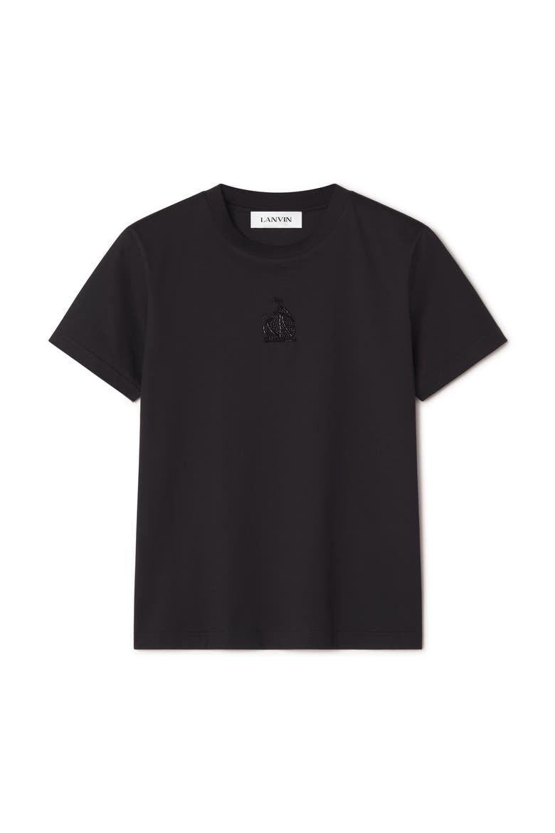Mother And Daughter Embroidered Jersey T-Shirt, Alternate, color, Black