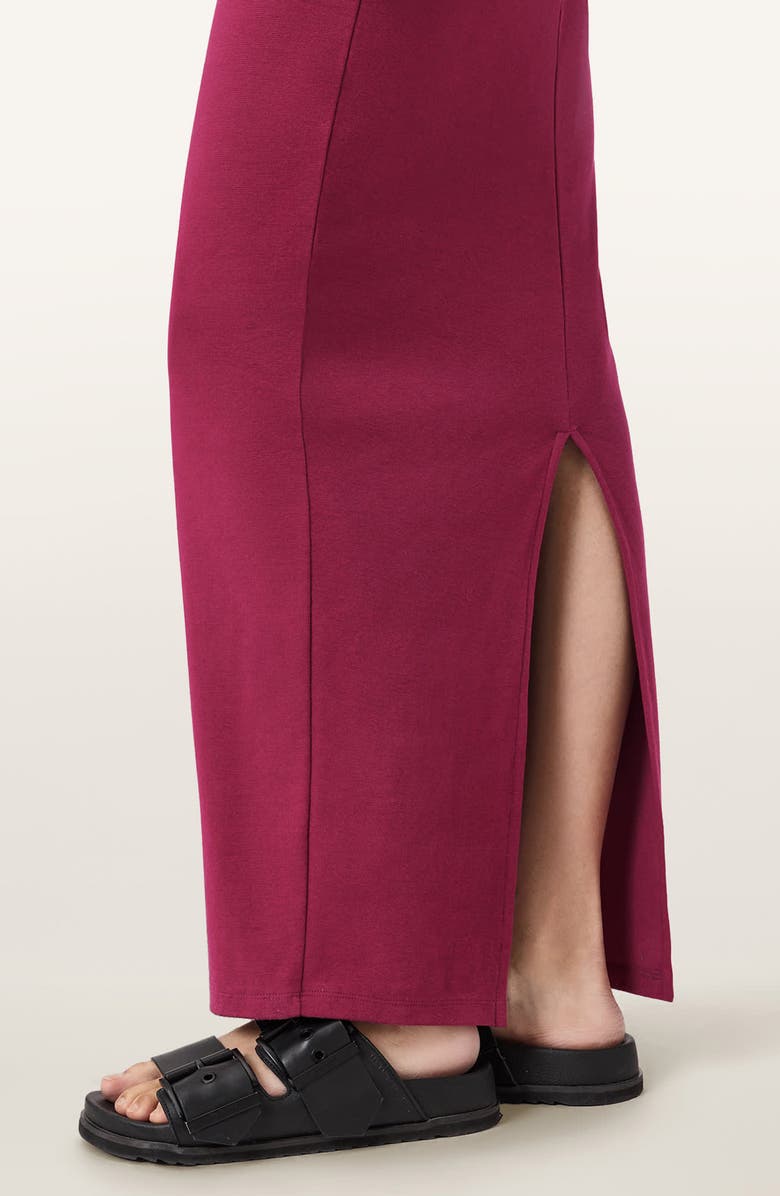 AllSaints Katarina Ruched Side Maxi Dress, Alternate, color, Raspberry