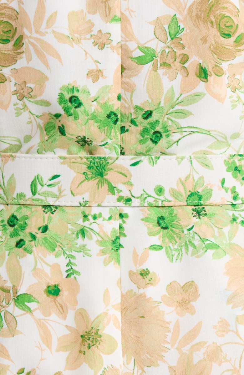 Tahari ASL Placed Floral Long Sleeve Dress, Alternate, color, Ivory Fern