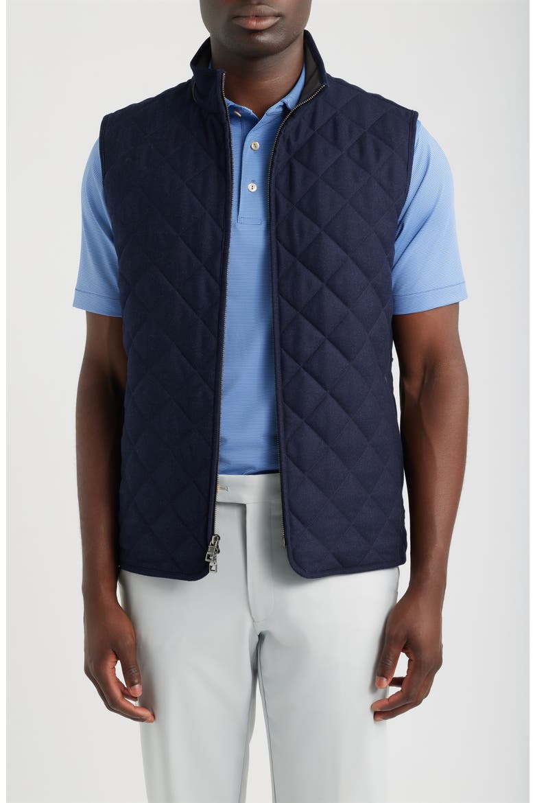 Essex Quilted Wool Vest, Main, color, NAVY