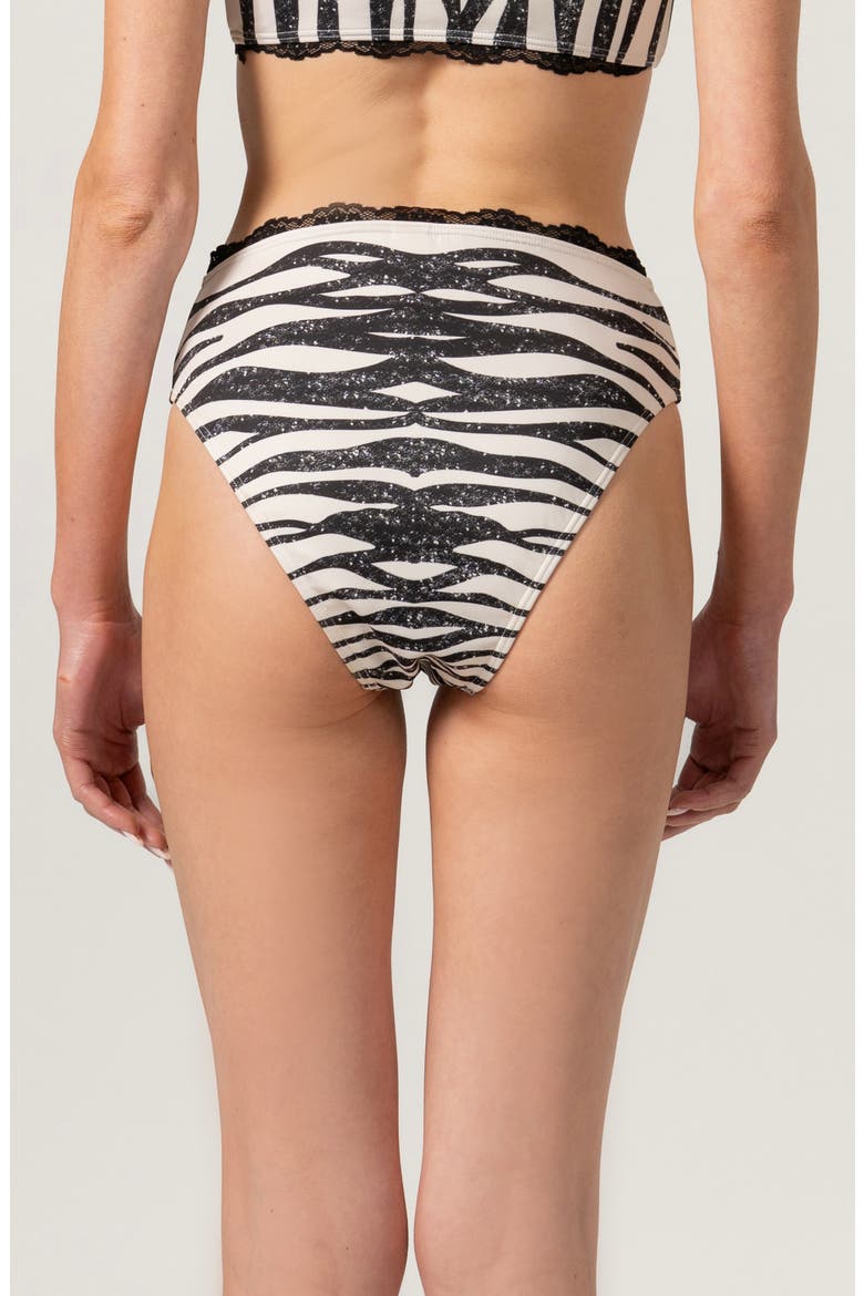 Zebra Stripe Bikini Bottom, Alternate, color, White