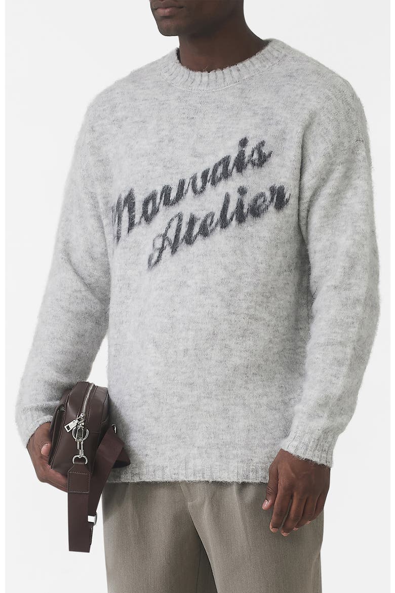 Atelier Oversized Brushed Knit sweater, Alternate, color, Medium Grey