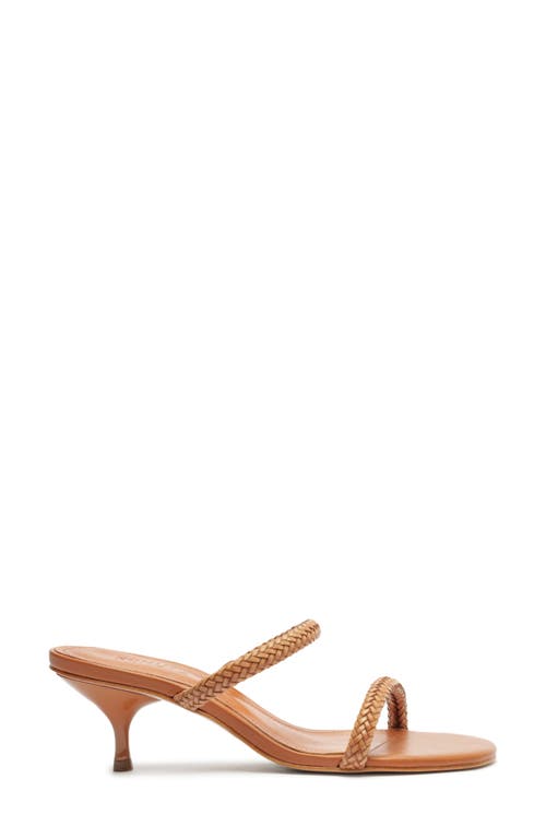 Shop Schutz Taliah Woven Strap Kitten Heel Slide Sandal In Cuoio Brown