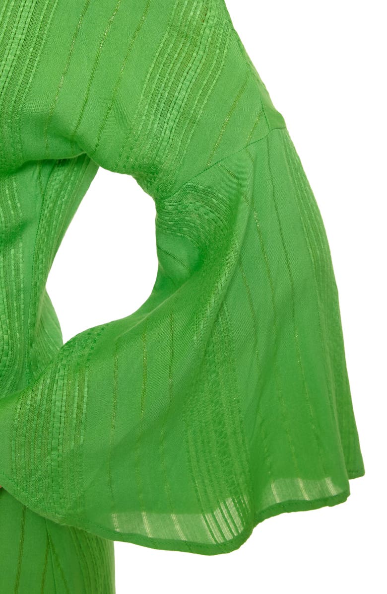 Becca Radiance V-Neck Long Sleeve Cover-Up Tunic, Alternate, color, Meadow