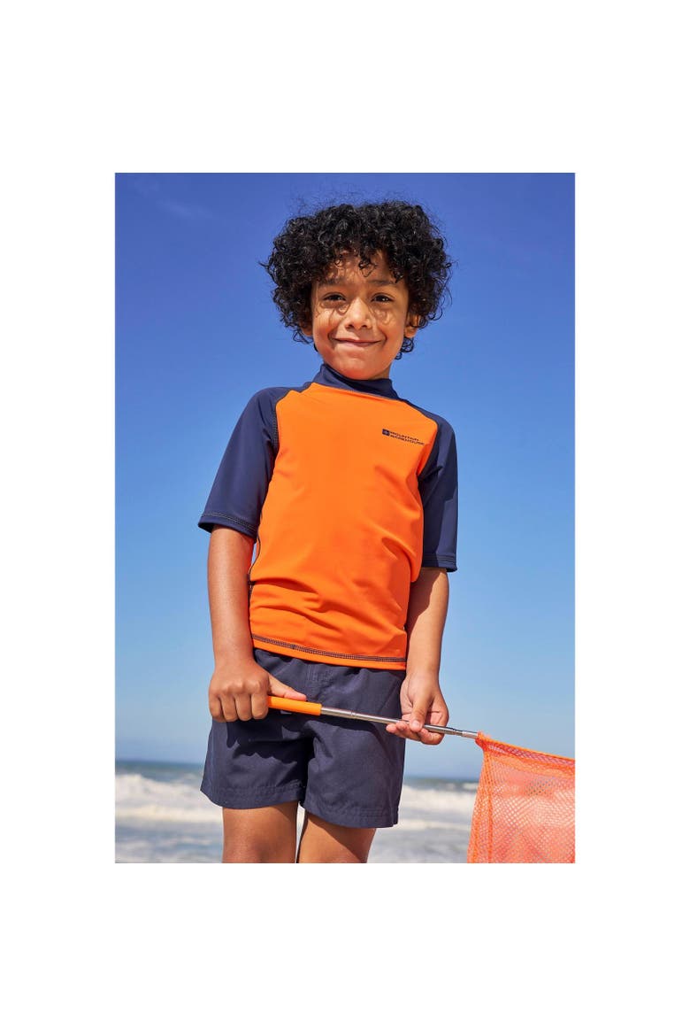 Childrens/Kids Sun Protective Short-Sleeved Swim Vest, Main, color, Burnt Orange