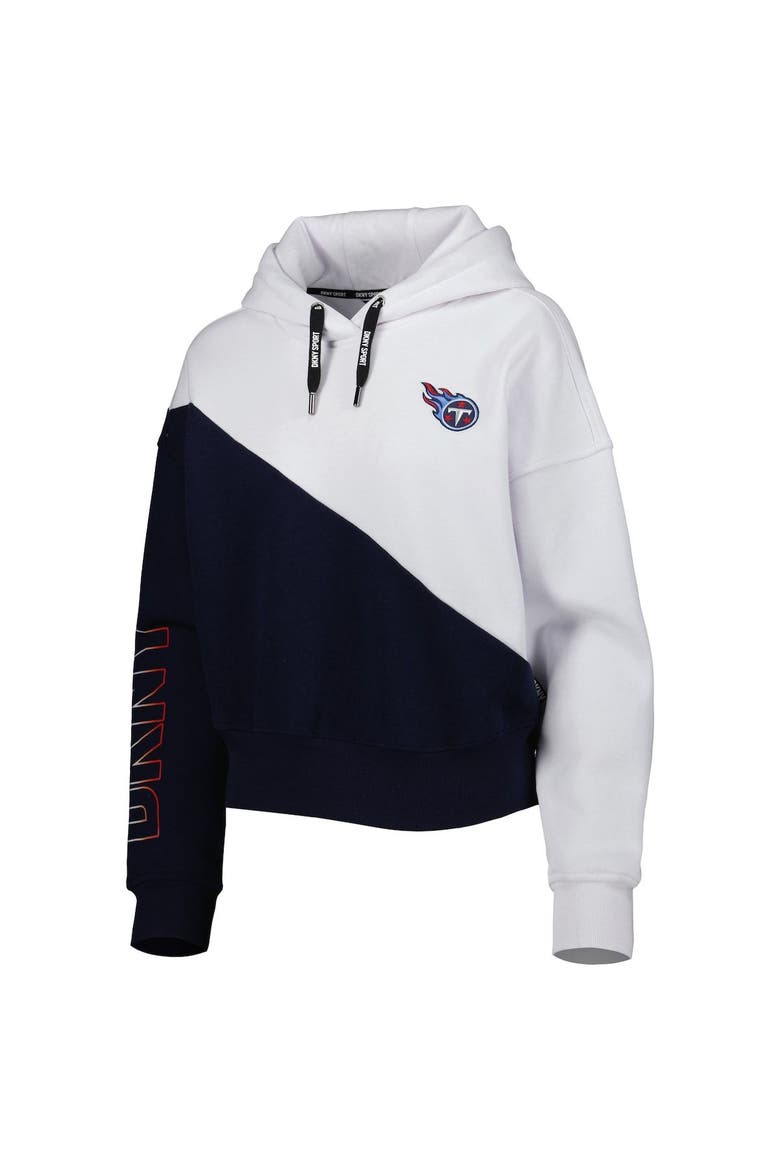 Women's DKNY Sport White/Navy Tennessee Titans Bobbi Color Blocked Pullover Hoodie, Alternate, color, White