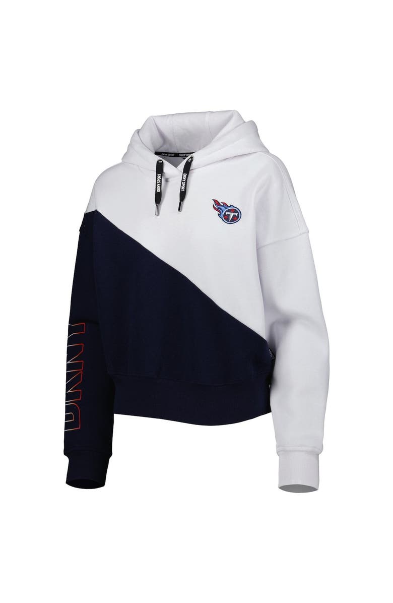 DKNY SPORT Women's DKNY Sport White/Navy Tennessee Titans Bobbi Color Blocked Pullover Hoodie, Alternate, color, White