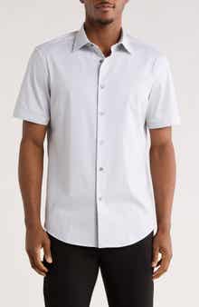 Bugatchi Dot Short Sleeve Woven Button-Up Shirt