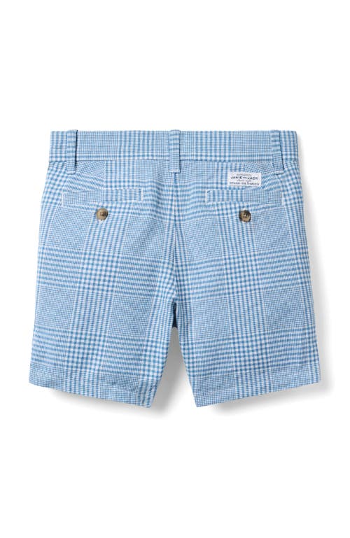 Janie And Jack Tattersall Linen-cotton Short In Blue