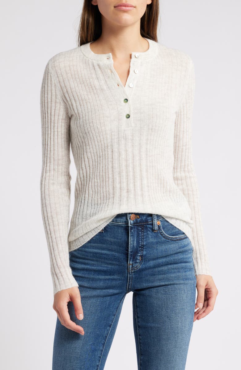 Madewell Alpaca Blend Henley Sweater, Main, color, 