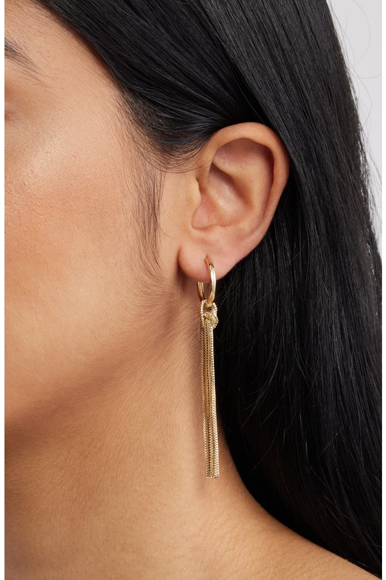 Chain Fringe Hoop Earrings, Alternate, color, GOLD