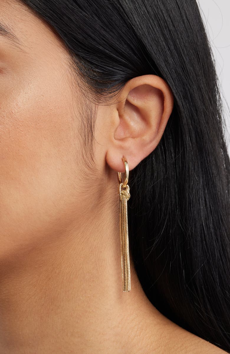 Nordstrom Chain Fringe Hoop Earrings, Alternate, color,
