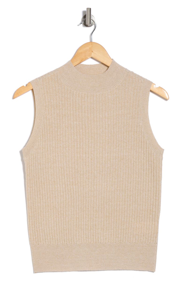Gemma + Jane Sleeveless Rib Sweater, Alternate, color, Khaki Gold